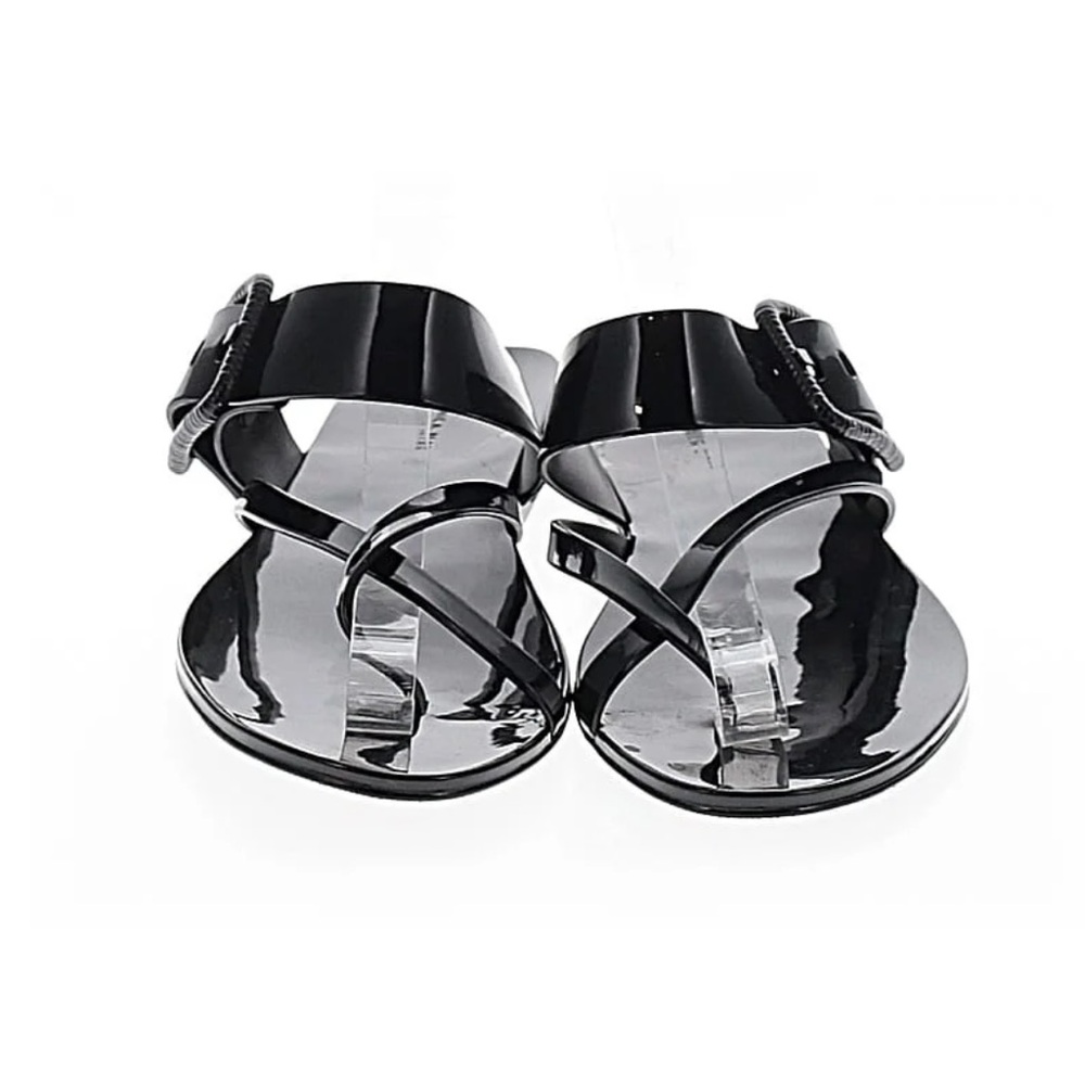 Veronica Beard Glossy Black Sandals